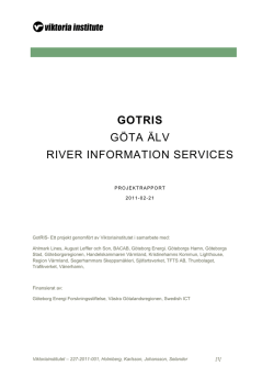 GOTRIS GÖTA ÄLV RIVER INFORMATION SERVICES
