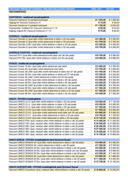 VISCOUNT PRICELIST NORWAY, FINLAND INCLUDING FREIGHT