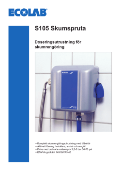 S105 Skumspruta Doseringsutrustning för skumrengöring