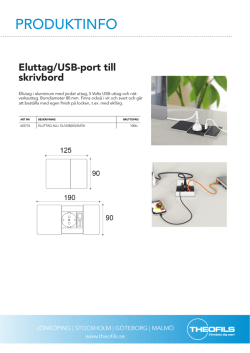 Eluttag/USB-port till skrivbord Produktblad