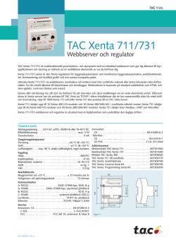 TAC Xenta 711/731 - Schneider Electric