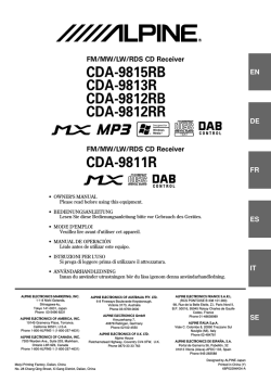 endast CDA-9815RB/CDA-9813R