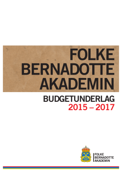 FBA Budgetunderlag 2015-2017