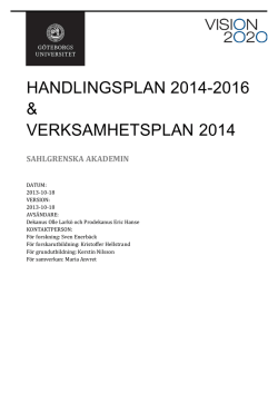 handlingsplan 2014-2016 & verksamhetsplan 2014
