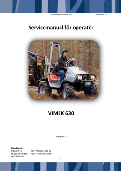Servicemanual för operatör VIMEK 630