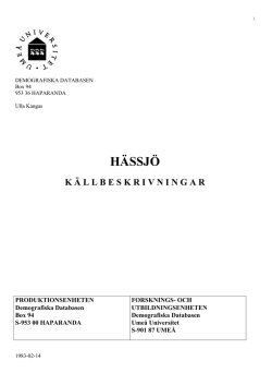 HÄSSJÖ - Demografiska databasen