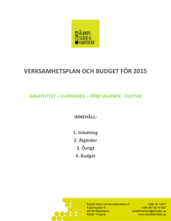 Åtgärdsplan 2015 med total budget