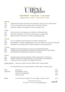 LUNCHMENY 15 december - Sodexo Meetings & Events
