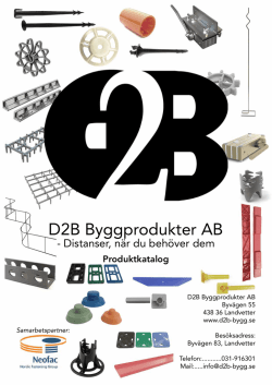 Produktkatalog - D2B Byggprodukter AB
