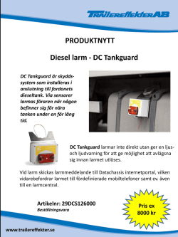 PRODUKTNYTT Diesel larm - DC Tankguard