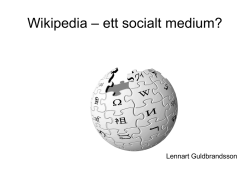 Wikipedia – ett socialt medium?