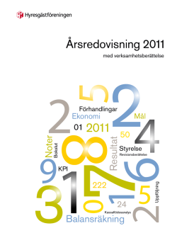 Årsredovisning 2011 - Hyresgästföreningen