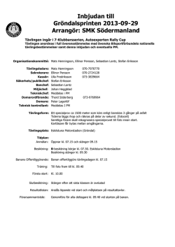 Inbjudan till Gröndalsprinten 2013-09