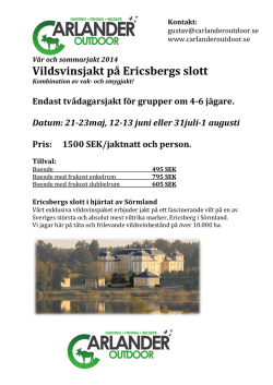 Vildsvinsjakt ildsvinsjakt på Ericsbergs slott s slott