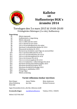 Kallelse till Staffanstorps BGK`s årsmöte 2005