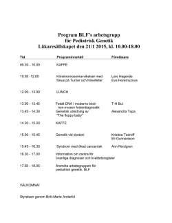 Program BLFs Arbetsgrupp 2015