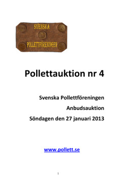Pollettauktion nr 4 - Svenska Pollettföreningen