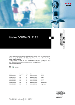Låshus DORMA DL 9192