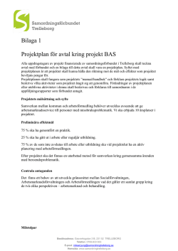 Projektplan BAS - Samordningsförbundet i Trelleborg