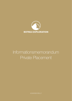 Informationsmemorandum Private Placement