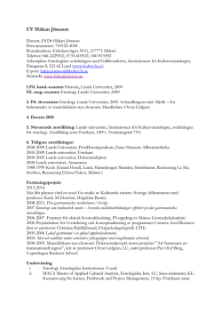 CV (PDF) - Lunds universitet