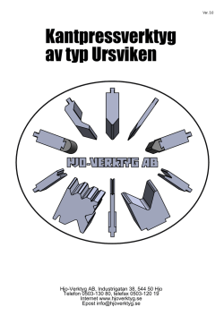 Kantpressverktyg av typ Ursviken - Hjo
