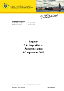 Äppelviksskolan inspektion sep 2010 (381 kB, pdf)