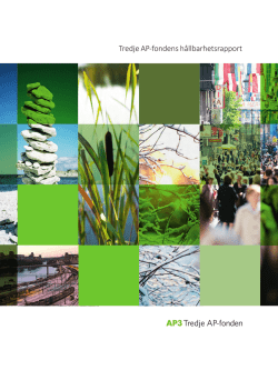 AP3s hållbarhetsrapport 2014 - Tredje AP