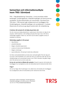 Samverkan och informationsutbyte inom TRIS i Sörmland