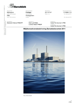 Miljökonsekvensbeskrivning Barsebäcksverket 2011