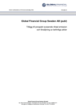 Global Financial Group Sweden AB (publ)