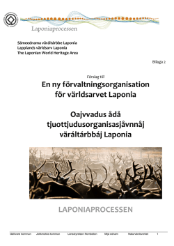 En ny förvaltningsorganisation för världsarvet Laponia (pdf)