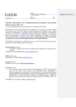 Teknisk information om Ladokkonsortiets produkter och projekt inför