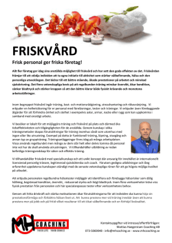 Friskvård – Företag - Mattias Haegerstam Coaching AB