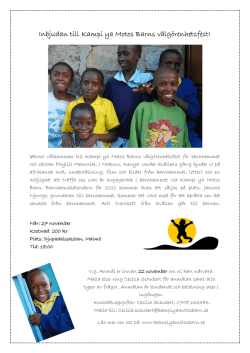 Inbjudan till Kampi ya Motos Barns välgörenhetsfest!