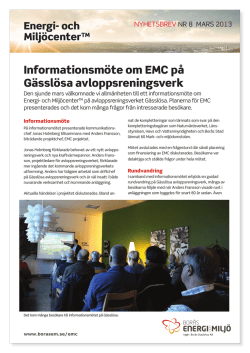 Informationsmöte om EMC på Gässlösa avloppsreningsverk