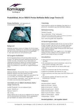 Produktblad, Art.nr 500272 Protac Bolltäcke Bello Large