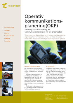 Operativ kommunikations- planering(OKP)