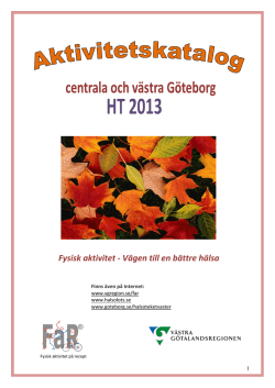 Fysisk aktivitet - Vägen till en bättre hälsa