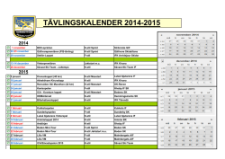 TÄVLINGSKALENDER 2014-2015