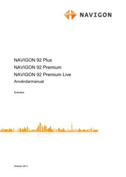 NAVIGON 92 Plus | 92 Premium | 92 Premium Live