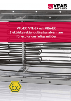 VFL-EX, VTL-EX och VRA-EX Elektriska rektangulära kanalvärmare