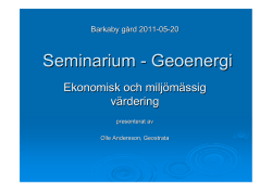 Ekonomisk och miljömässig värdering / Olof Andersson