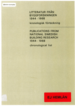 Litteratur från Byggforskningen 1944-1968