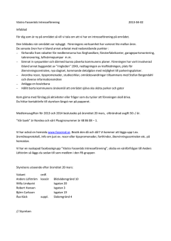 Information om Västra Fasseröds intresseförening 2013