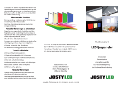 Josty LED Ljuspaneler - folder i pdf