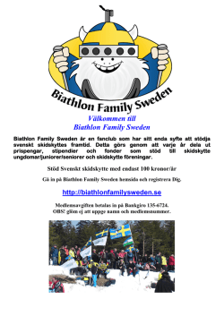 Flygblad BFS - Biathlon Family Sweden