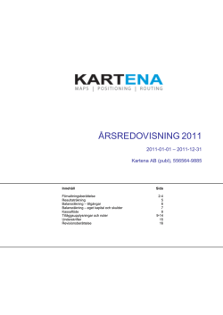 Kartena AB (publ) årsredovisning 2011
