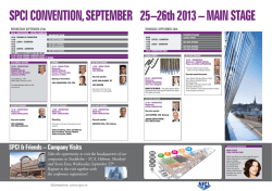 SPCI CONVENTION, SEPTEMBER 25–26th 2013 – MAIN STAGE
