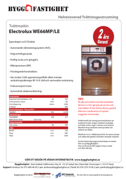Helrenoverad Tvättstugeutrustning Electrolux WE66MP/LE
